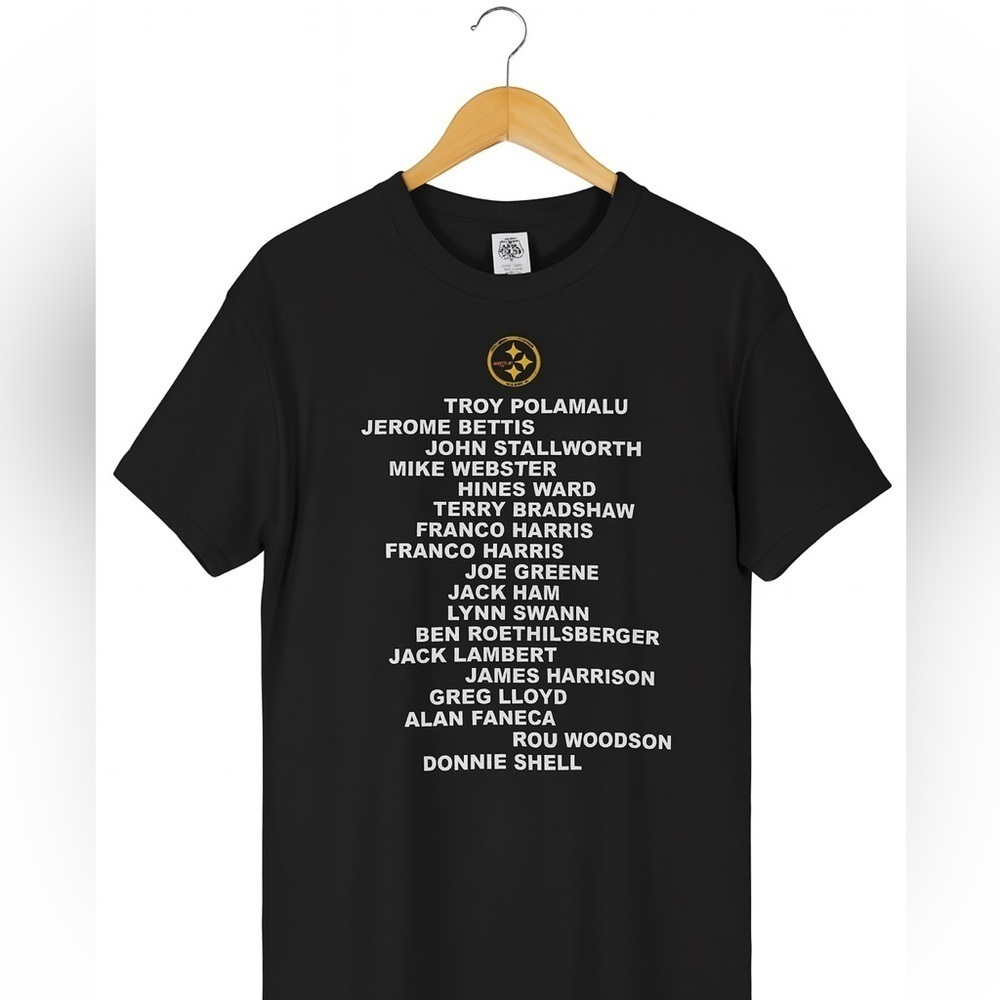 Steelers Legends T-Shirt XL | All-Time Greats | NFL Fan Tee | Black Cotton